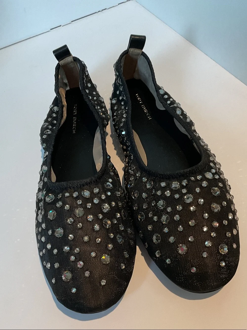 Tory Burch Black Crystal-Studded Slip-On NWT